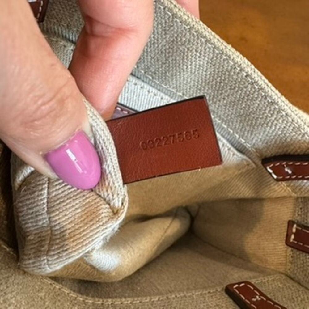 Chloe Mini Woody Tote White & Brown Linen Canvas Pre-Owned | Retail $880 - Picture 9 of 10